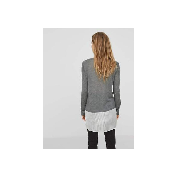 Vero Moda Vmania LS O-Neck Blouse Felpa, Grigio (Medium Grey Melange Stripes: