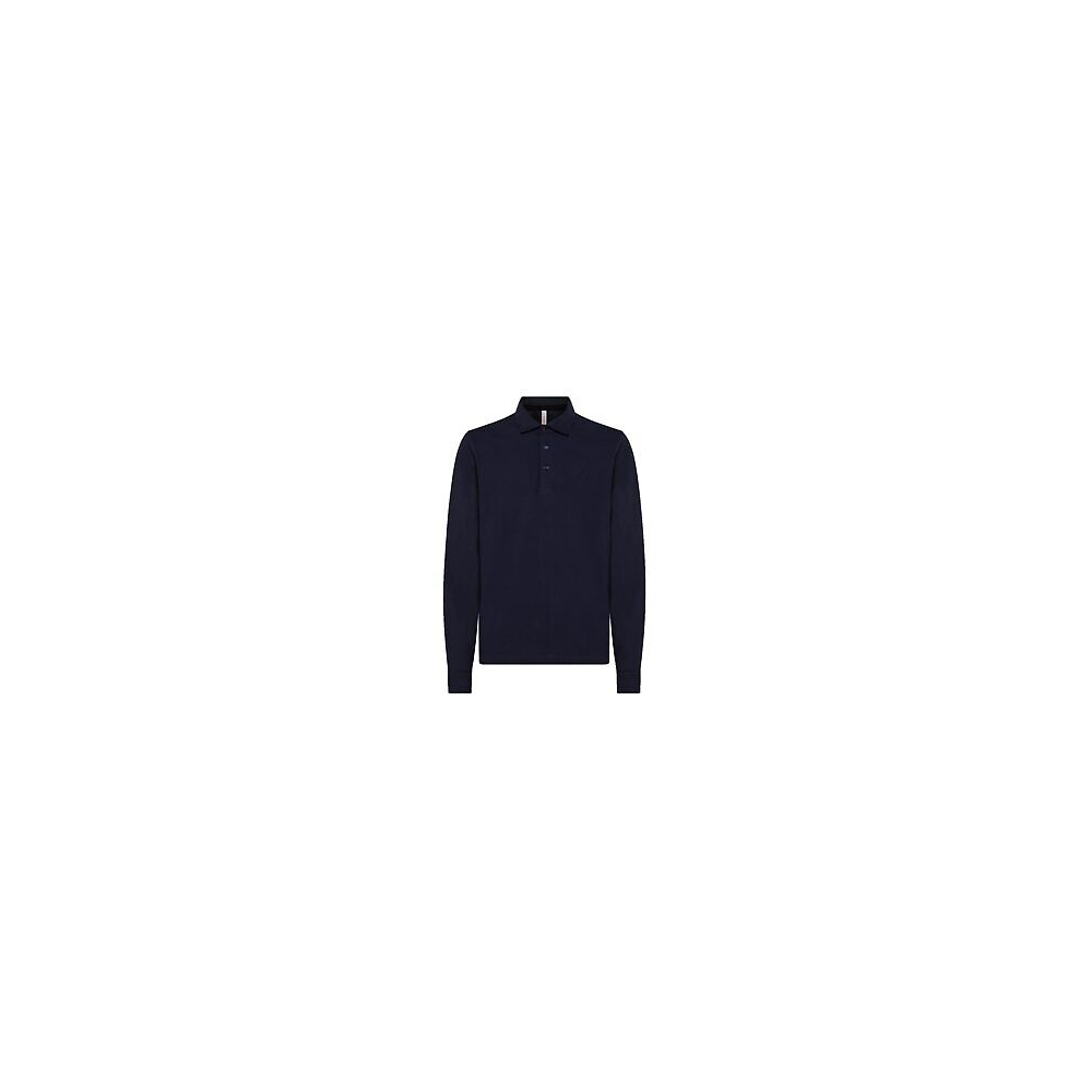 SUN68 Polo M.L. Collar Cold Dye (Blu...