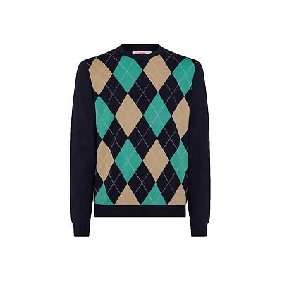 SUN68 Pullover Round Argyle...