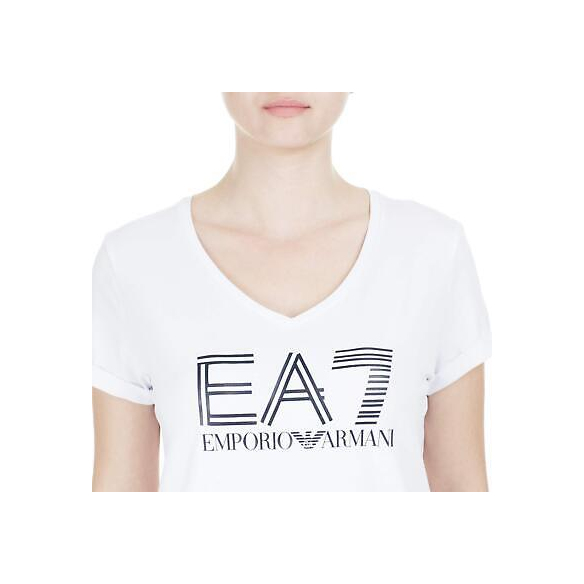 EA7 T-Shirt Donna Logo 3htt39 tj12z m Bianco