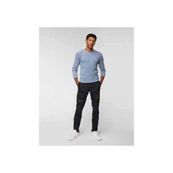 Aeronautica Militare Pullover a trecce in Lana Vergine (Celestino)