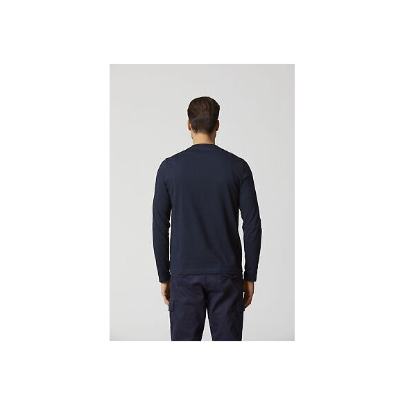 Aeronautica Militare Maglia M.L. con Stampa in Gomma A.O.C. (Dark Blu)