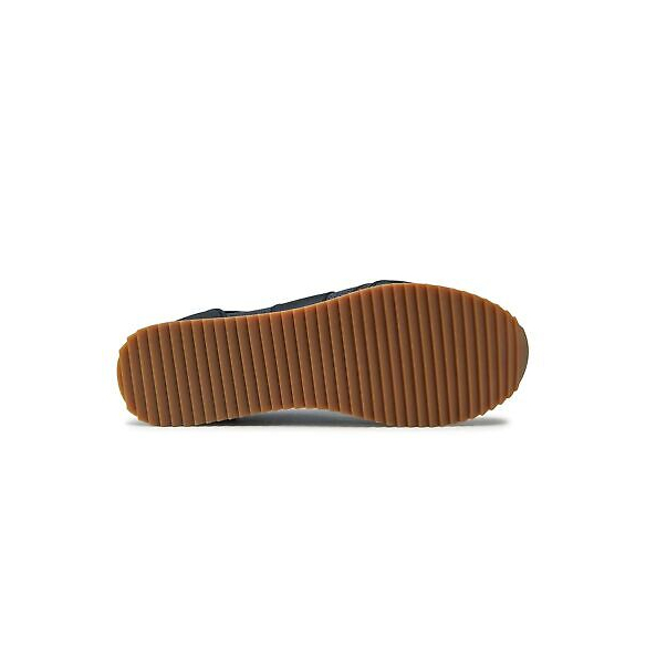 EA7 Uomo Scarpe da Ginnastica in Pelle con Logo Laterale, Nero