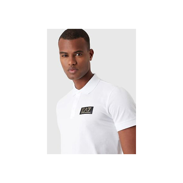 EA7 Polo Gold Label in Cotone Pima (White)