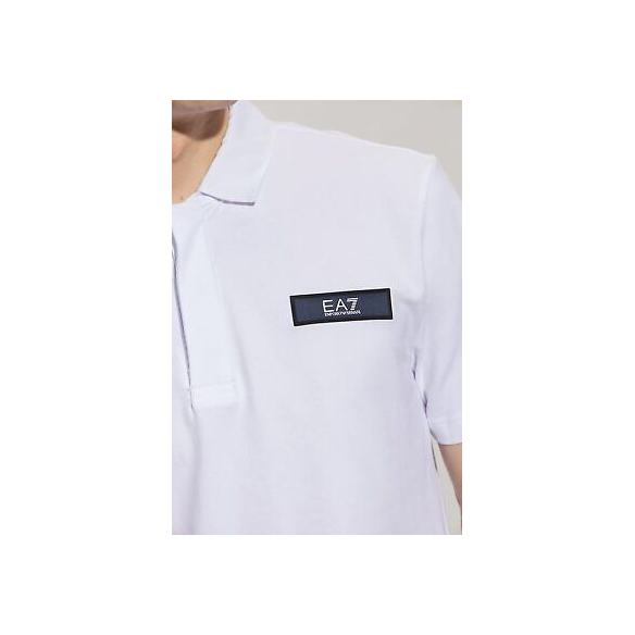 Emporio Armani EA7 Polo Golf Club in Cotone Stretch (White)