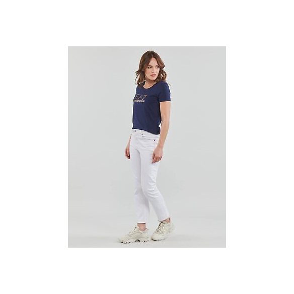 Emporio Armani EA7 T-Shirt Donna Evolution in Jersey di Misto Cotone (Blu Navy)