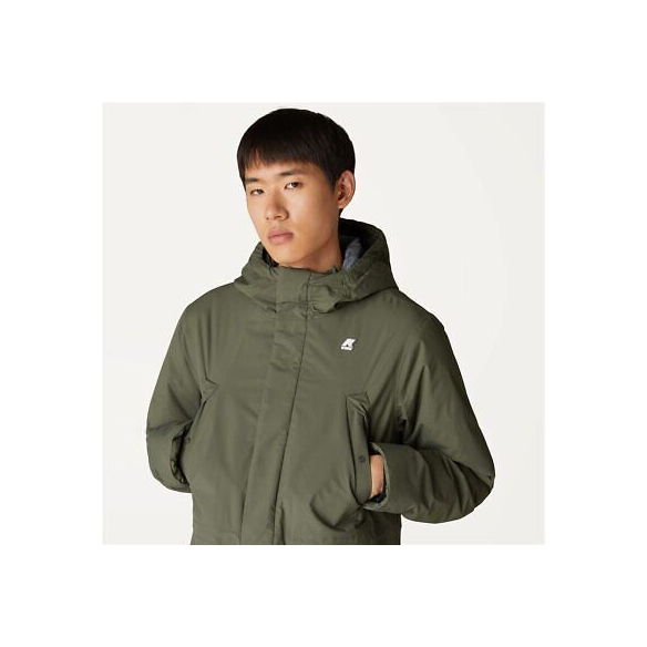 K-Way Giacca Uomo K1119PW Verde Remi Ripstop Marmotta Parka Giubbotto