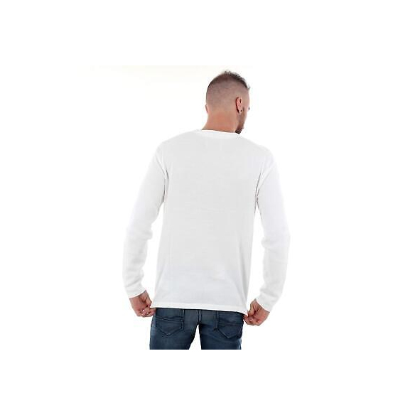 Jack&Jones Pull Uomo L a Manica Lunga Bianco 12163320 JCOMOON Knit Crew Neck