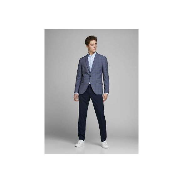 JACK & JONES - Blazer da Maschio, a Quadretti Navy Scuro 52