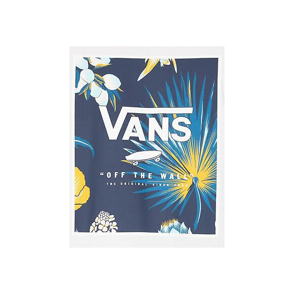 Vans Scatola di Stampa Classica T-Shirt, Califas-Bianco, XS Uomo