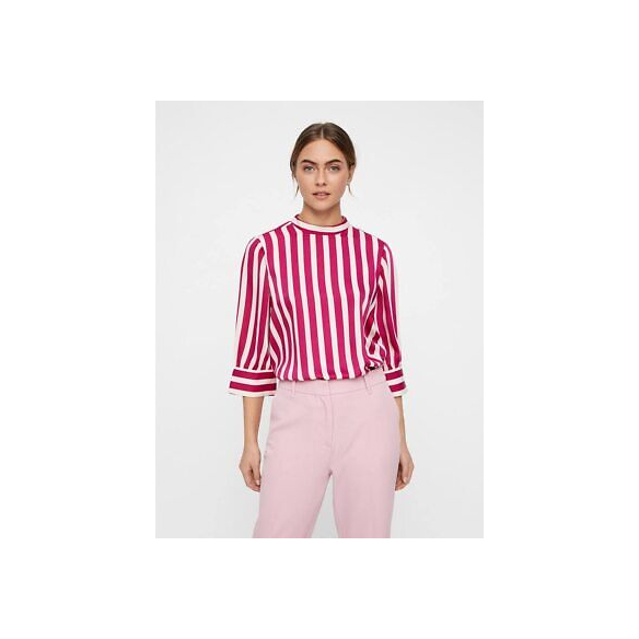 Vero Moda Vmstinna Highneck 3/4 Top Ki Camicia, Viola (Festival Fuchsia
