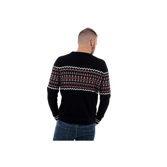 Maglia Jack & Jones Madison Uomo Blu Girocollo in Fantasia jacquard12163283 S