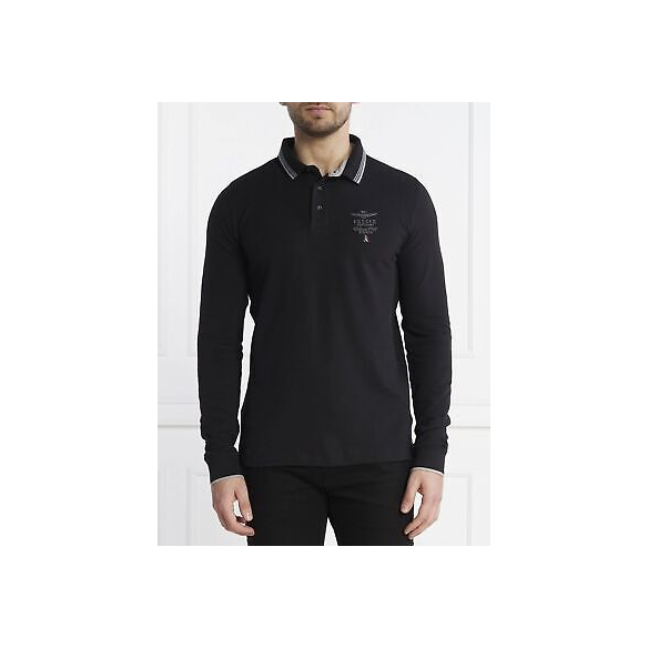 Aeronautica Militare Polo Basica Frecce Tricolori in piqu? (Jet Black)