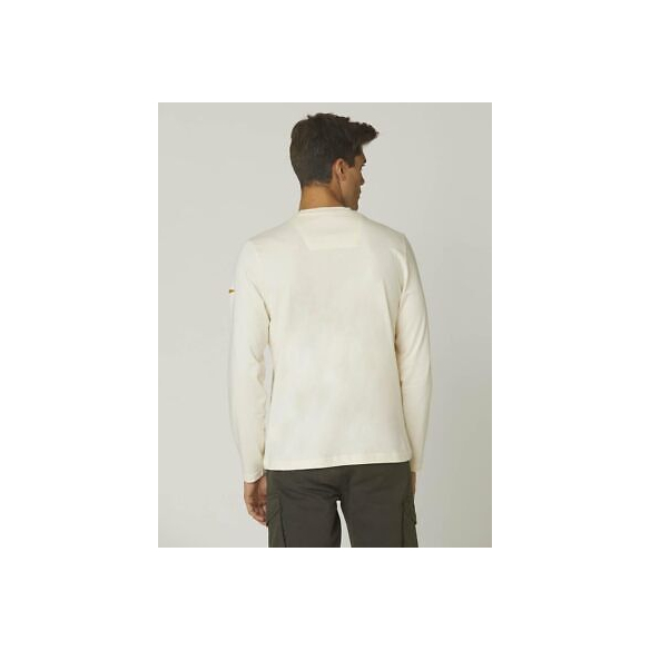 Aeronautica Militare Maglia M.L. con Stampa in Gomma A.O.C. (Cream White)