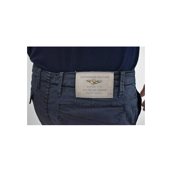 Aeronautica Militare Pantalone Cargo Tasconato Stretch (Blu Navy)