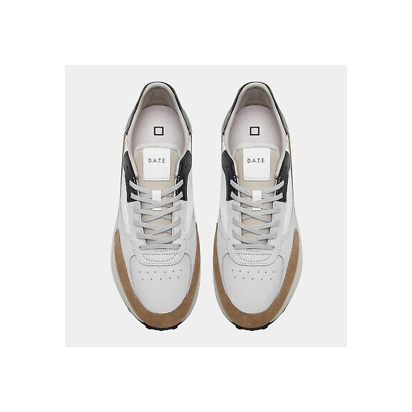 D.A.T.E. Sneakers Uomo Lampo Nylon (White-Beige)