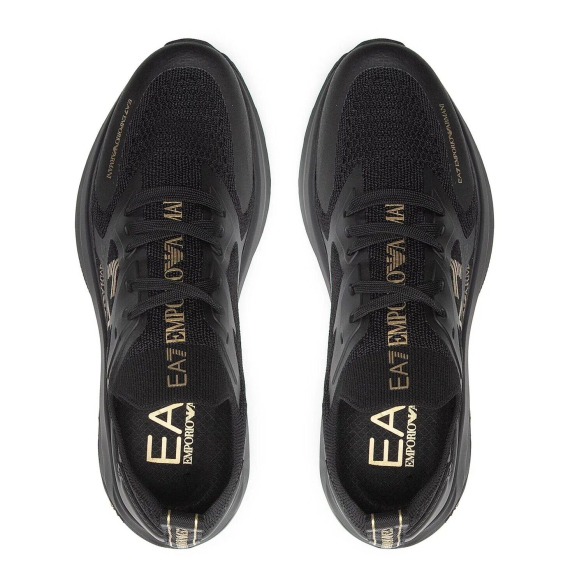 Emporio Armani EA7 EA7 Sneakers a Calza da Uomo Nera. Logo a Contrasto sui Lati