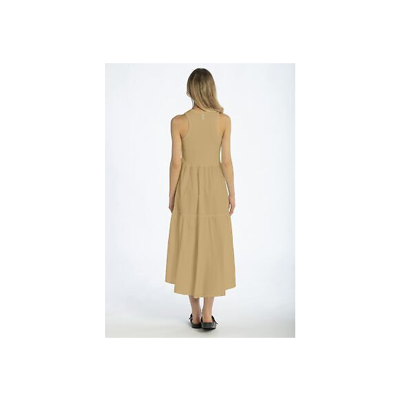 DEHA - Vestito Lungo Halter VOLOUMINOUS Dress in Cotone, Marrone (L)