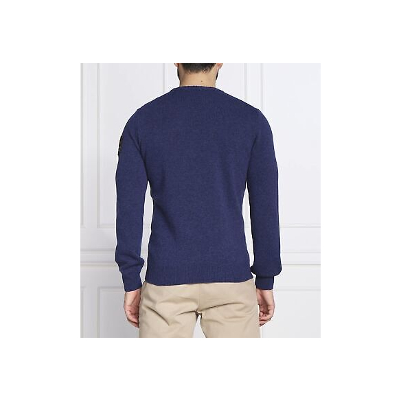 Aeronautica Militare Pullover uomo a trecce in lana vergine MA1395 Colore Blu