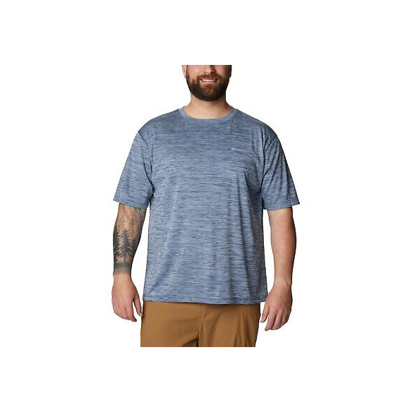 Columbia Zero Rules, Maglia a maniche corte, Uomo, Blu (Carbon Heather), S,