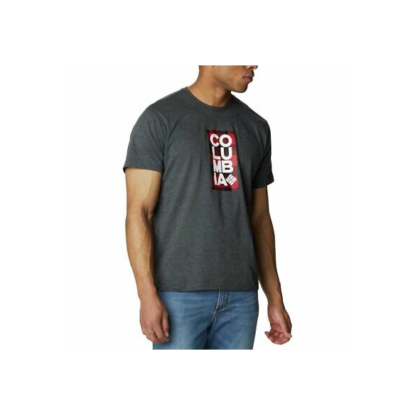 Columbia Trek Logo Short Sleeve, T-Shirt a Maniche Corte, Uomo, Nero (Shark