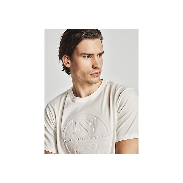 NORTH SAILS Jersey Maglietta da Uomo in Marshmallow - 100% Cotone di Stile di
