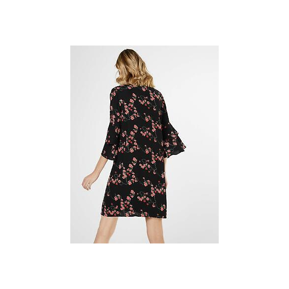 Vero Moda Vmlala 7/8 Short Straight Dress D2-3 Vestito, Nero (Black AOP: Lala