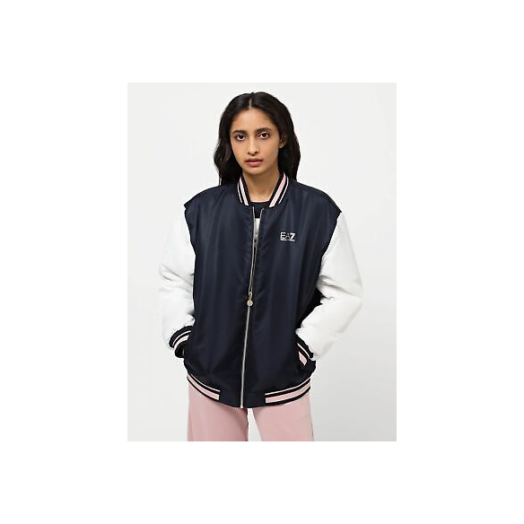 Emporio Armani EA7 Giacca Donna Bomber University Squad (Blu Navy, Taglia S)