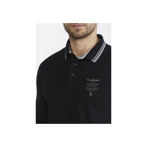 Aeronautica Militare Polo Basica Frecce Tricolori in piqu? (Jet Black)