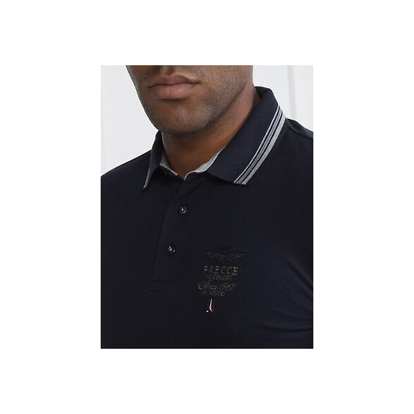 Aeronautica Militare Polo Uomo Frecce Tricolori in piqu? Dark Blu