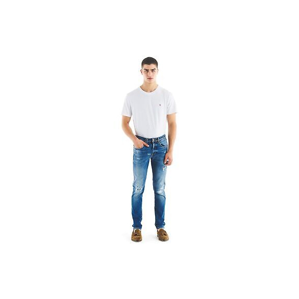 CYCLE Touch Stretch Skinny Broken Natural Vintage (Blue)