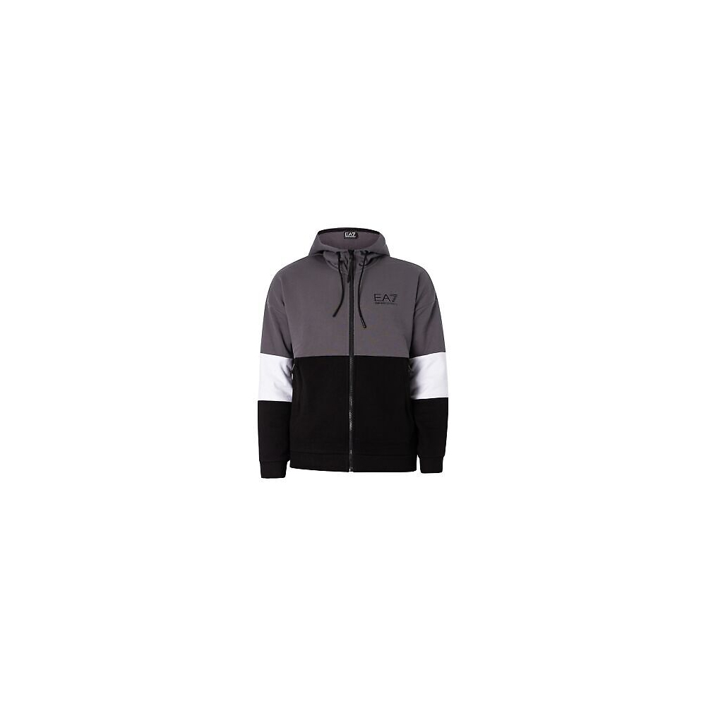 EA7 Uomo Tuta con cappuccio e zip, Nero