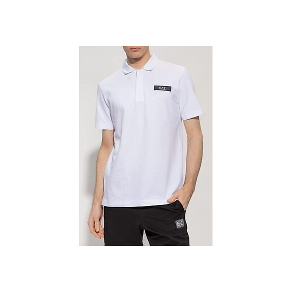 Emporio Armani EA7 Polo Golf Club in Cotone Stretch (White)