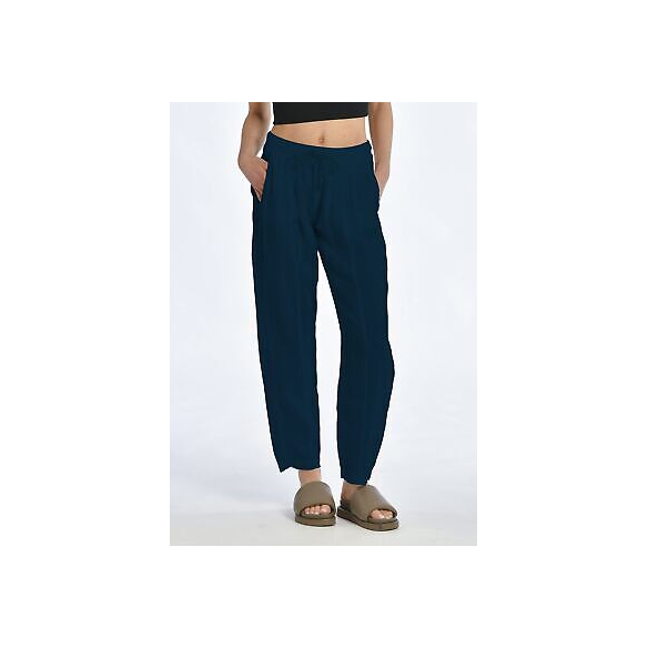 DEHA Pantalone in Lino Donna Pantaloni Sportivi Blu XL