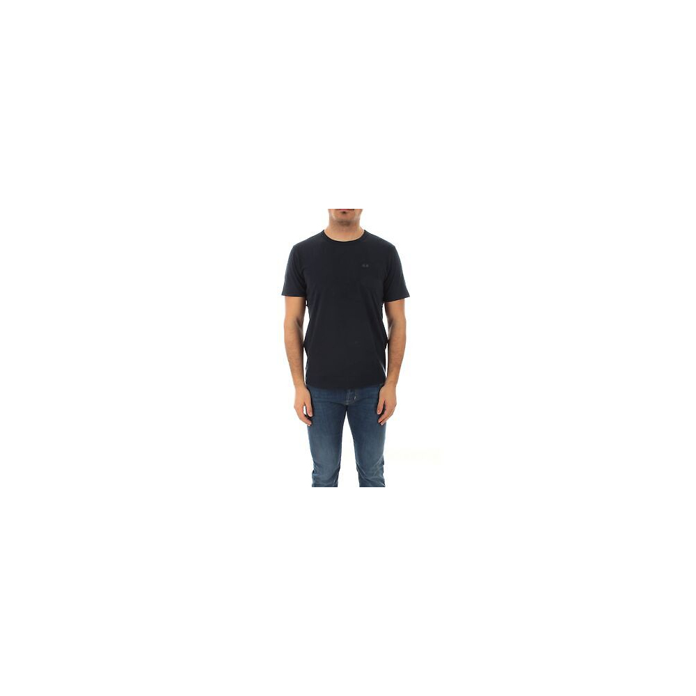 SUN68 T-Shirt Uomo Round Solid Pocket...