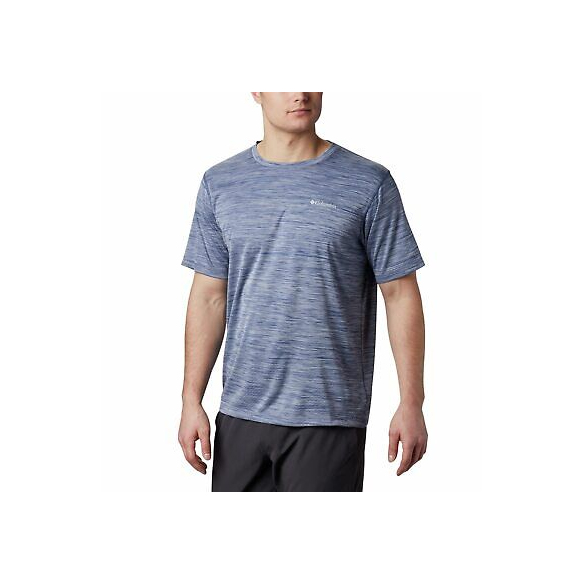 Columbia Zero Rules, Maglia a maniche corte, Uomo, Blu (Carbon Heather), S,