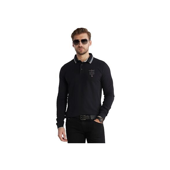 Aeronautica Militare Polo Basica Frecce Tricolori in piqu? (Jet Black)