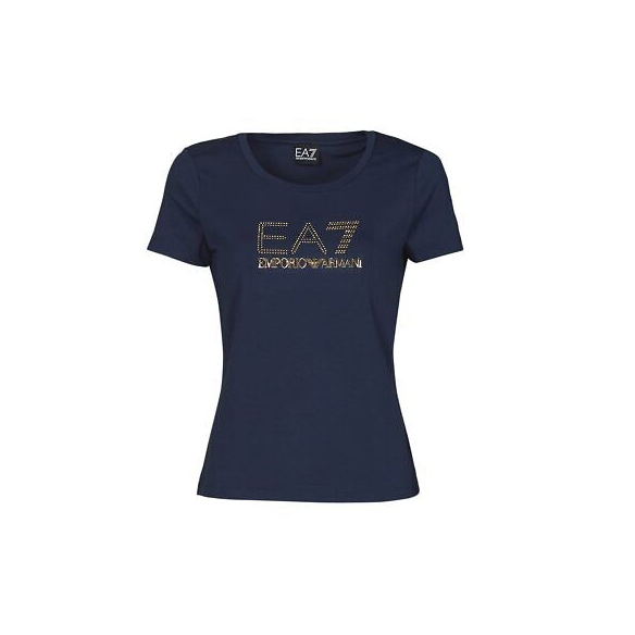 Emporio Armani EA7 T-Shirt Donna Evolution in Jersey di Misto Cotone (Blu Navy)