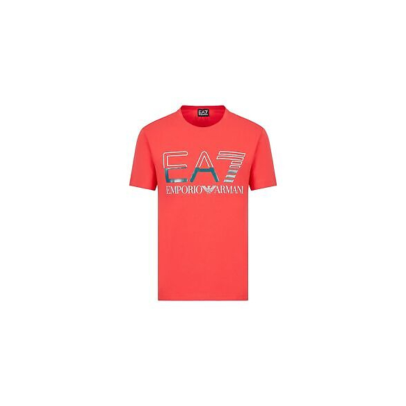 Emporio Armani EA7 T-Shirt Logo Series in Jersey di Cotone Stretch (Corallo)