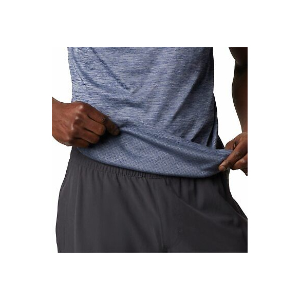 Columbia Zero Rules, Maglia a maniche corte, Uomo, Blu (Carbon Heather), S,