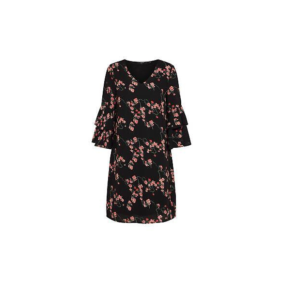 Vero Moda Vmlala 7/8 Short Straight Dress D2-3 Vestito, Nero (Black AOP: Lala